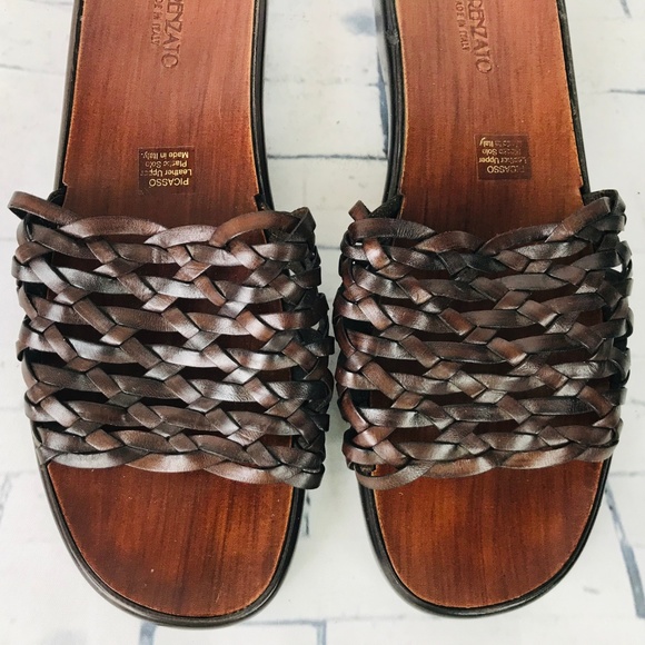 FIORENZATO PICASSO Made Italy Leather Slides EUC - Picture 2 of 8